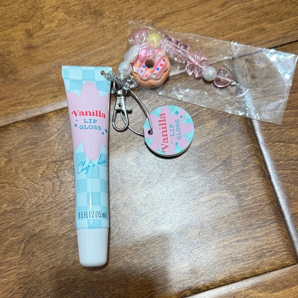 NWT Vanilla Lip Gloss with Keychain